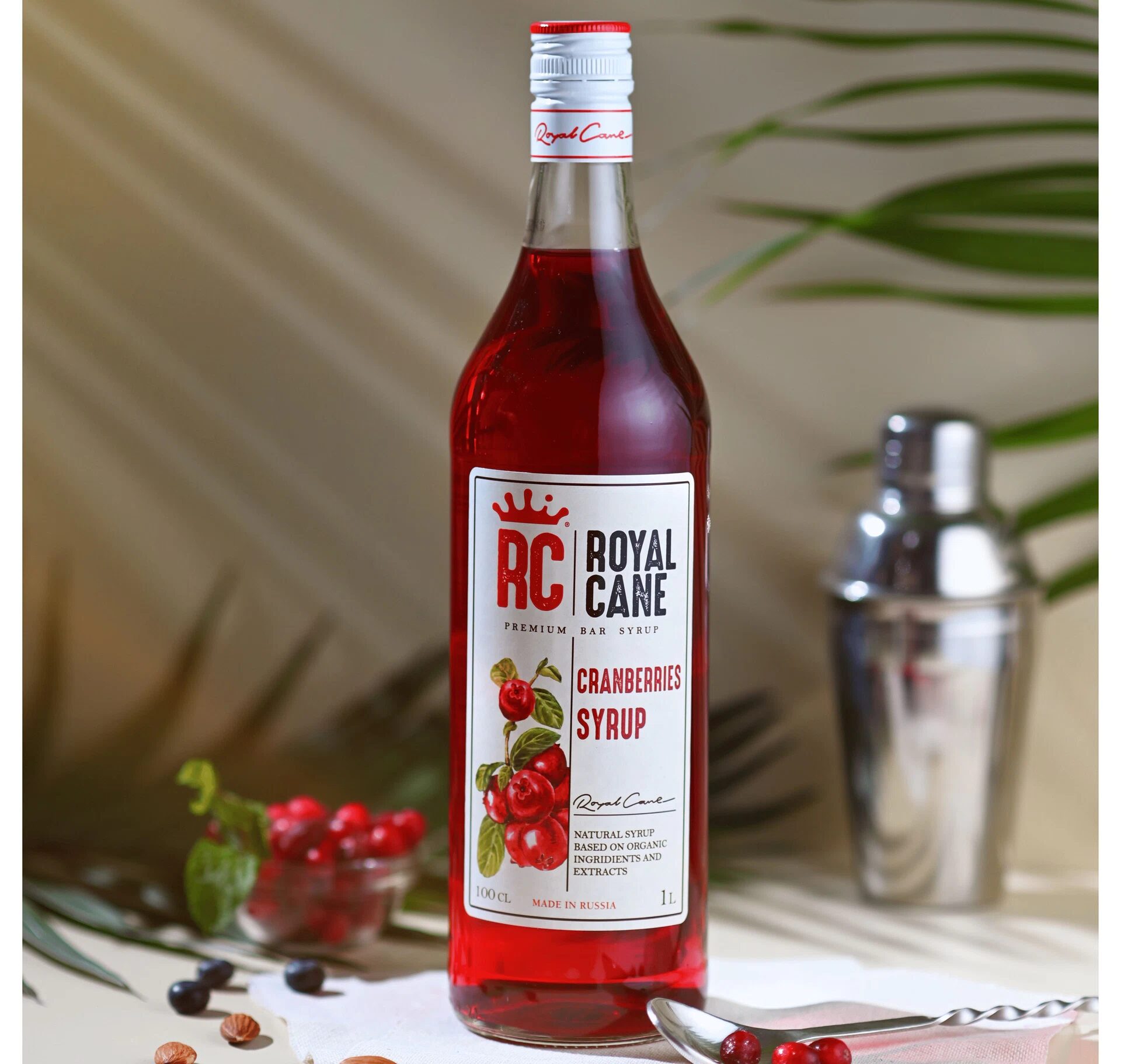 Сироп Royal Cane Клюква для кофе, лимонада, коктейлей, чая, десертов, мороженого, выпечки, 1л — изображение 3
